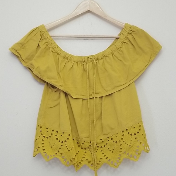 Madewell Balcony Eyelet Off The Shoulder Top Small - Picture 3 of 7